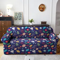 Cortina Navy Blue Printed Three Seater Sofa Cover-picture-27