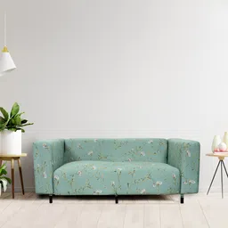 HOUSE OF QUIRK Green Printed 1-Seater Stretchable Non-Slip Sofa Cover-picture-35