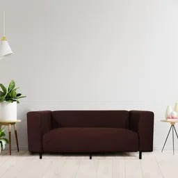 HOUSE OF QUIRK Brown Solid 1-Seater Stretchable Non-Slip Sofa Covers-image-99