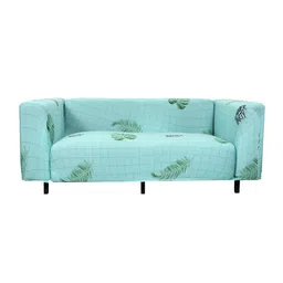 HOUSE OF QUIRK Turquoise Blue Printed 1-Seater Stretchable Non-Slip Sofa Slipcove image 4