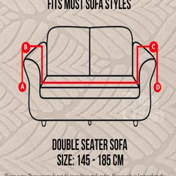 HOUSE OF QUIRK Grey Self Design Jacquard Stretchable Double Seater Sofa Cover With Arms image 4