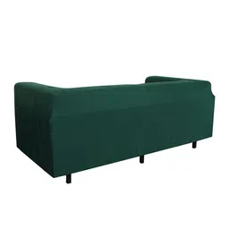 HOUSE OF QUIRK Green Solid 2-Seater Stretchable Non-Slip Sofa Cover image 5
