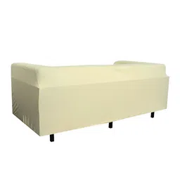 HOUSE OF QUIRK Beige Solid 1-Seater Stretchable Non-Slip Sofa Slipcover image 5