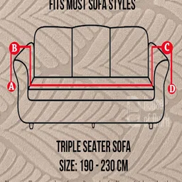 HOUSE OF QUIRK Brown Leaf Textured Jacquard Flexible Stretch 3 Seater Sofa Cover image 2