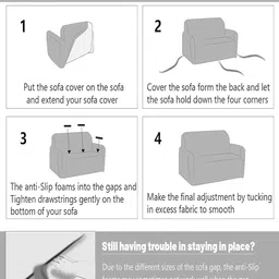 HOUSE OF QUIRK Blue Jacquard Self-Design Single Seater Sofa Covers image 4