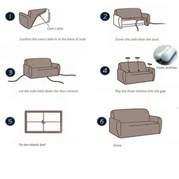 HOUSE OF QUIRK Grey Fern 1-Seater Stretchable Non-Slip Sofa Covers image 5