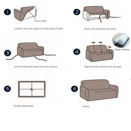 HOUSE OF QUIRK Purple Solid 2-Seater Stretchable Non-Slip Sofa Slipcover image 2