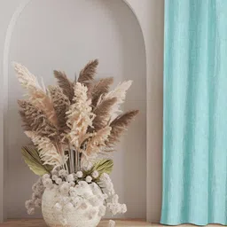 RIDHAAN Sea Green Textured Room Darkening Window Curtain image 5