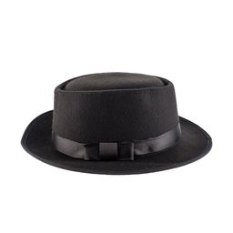 The Tie Hub Men Black Solid Fedora Hat-picture-34