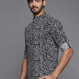 Indo Era Mandarin Collar Abstract Printed Kurta image 2