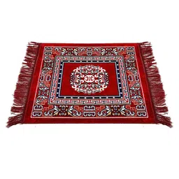 Kuber Industries Maroon Pack of 3 Rangoli Design Velvet Square Pooja Mats image 4