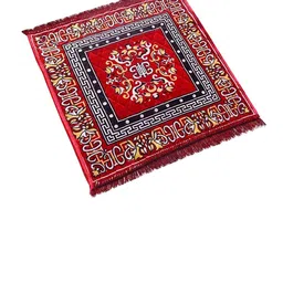 Kuber Industries Maroon Pack of 3 Rangoli Design Velvet Square Pooja Mats image 5