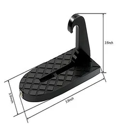SYJBUH || Rubber Car Door Step for Car Roof Access,Rooftop Roof-Rack Folding Ladder Hooked Foot On Pegs Stand Door Lock Hook with Glass Breaker Safety Hammer for Jeep, Car, SUV image 2