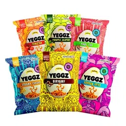 YEGGZ T20 Mania-Puffed Curls-Pack of 6- Crispy Snacks (Korean Spice, Creamy Cheese, Biryamy,Tomatina, PineApple Jalapeno, Thai Chi) image 3