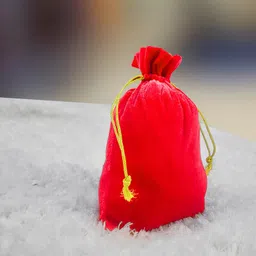 dulhan Set of 15 pcs Small Velvet potli Bags for Return Gifts for ladies Women | 5x7 inch Drawstring pouches for Wedding gift, Red Shagun Pouch Goody Bags, Batwa Bag Wallet Potli for Gifting image 5