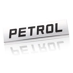 AutoBizarre 3D Raised Petrol Metal Monogram Emblem Badge Sticker for All Cars & Bikes (Silver Black) image 1