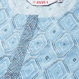 Biba Women Blue Ethnic Motifs Printed Pure Cotton Kurta with Trousers & Dupatta image 2