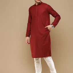 here&now x sanwara Sanwara Ethnic Motifs Embroidered Mandarin Collar Chikankari Straight Kurta With Pyjama image 4
