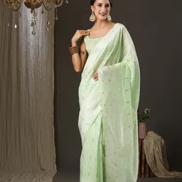 Saree mall Woven Design Zari Silk Cotton Saree image 3