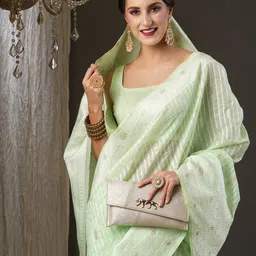 Saree mall Woven Design Zari Silk Cotton Saree image 4