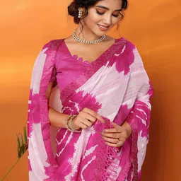 KALINI Tie and Dye Leheriya Saree-image-64