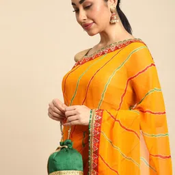 Panzora Leheriya Pure Chiffon Leheriya Saree image 3