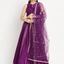 studio rasa Ethnic Motifs Printed Ready to Wear Lehenga & Blouse With Dupatta-picture-45