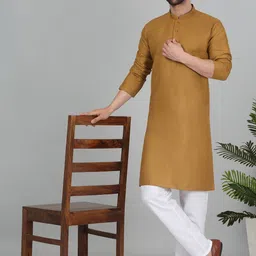 KRAFT INDIA Mandarin Collar Straight Kurta With Pyjama-picture-10