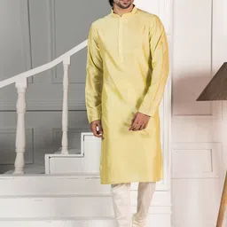 KISAH Mandarin Collar Straight Kurta With Churidar image 1