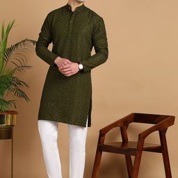 FUBAR Men Ethnic Motifs Embroidered Regular Kurta with Pyjamas-picture-33