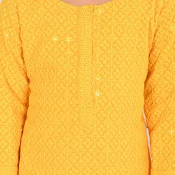 VASTRAMAY Girls Embroidered Thread Work Straight Kurta with Sharara image 4