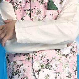 VASTRAMAY Boys Floral Printed Mandarin Collar Long Sleeves Kurta with Pyjamas image 4