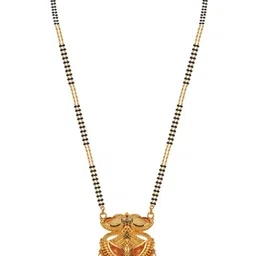 Anouk Gold-plated Beaded Mangalsutra With Earrings image 2