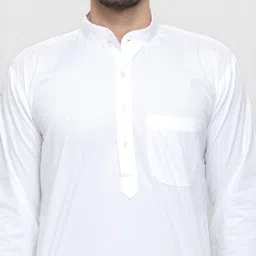 Jompers Band Collar Pure Cotton Kurta with Pyjamas image 2