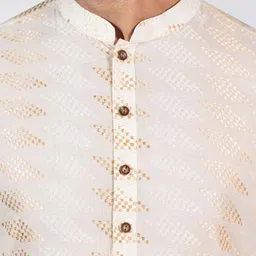 KISAH Abstract Embroidered Mandarin Collar Straight Kurta with Patiala image 2