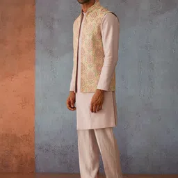 KALPRAAG Resham Embroidered Kurta Jacket Kurta Set image 3