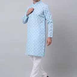 Jompers Ethnic Motifs Woven Design Mandarin Collar Kurta with Churidar image 4