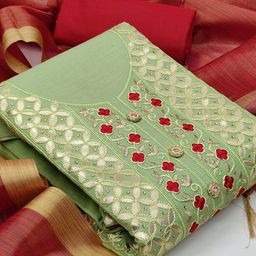SHADOW & SAINING Ethnic Motifs Embroidered Unstitched Dress Material-picture-29