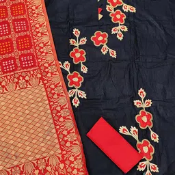 SHADOW & SAINING Floral Embellished Unstitched Dress Material image 5