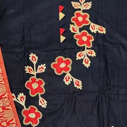 SHADOW & SAINING Floral Embellished Unstitched Dress Material image 3