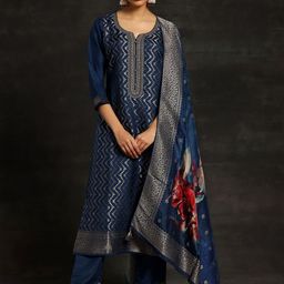 Libas Ethnic Motifs Woven Design Regular Kurta with Trousers & With Dupatta-picture-37