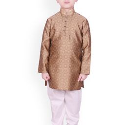 SG YUVRAJ Boys Brown Ethnic Motifs Printed Kurta Set-picture-18