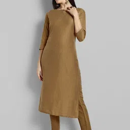 Mera Rang Keyhole Neck Straight Kurta With Trousers-picture-22