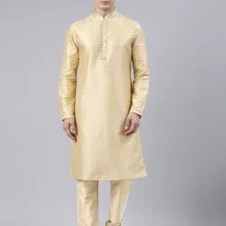 TheEthnic.Co Geometric Printed Mandarin Collar Kurta with Churidar-picture-29