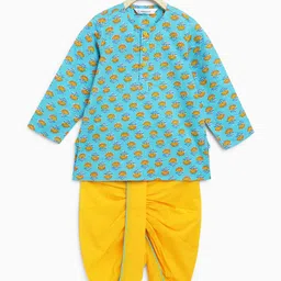 Campana Boys Ethnic Motifs Printed Regular Pure Cotton Kurta with Dhoti Pants-picture-12