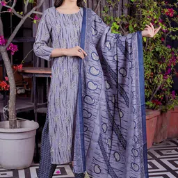 Chandbaali Women Ethnic Motifs Embroidered Regular Thread Work Kurta with Trousers & With Dupatta-image-15