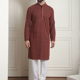 SOJANYA Embroidered Thread Work Pure Cotton Kurta with Churidar-picture-37