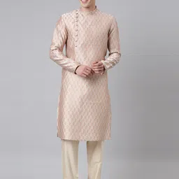 TheEthnic.Co Ethnic Motifs Woven Design Jacquard Angrakha Kurta With Pyjamas-picture-18