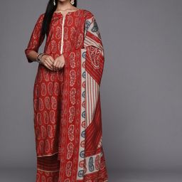 Libas Paisley Printed Kurta with Trousers & Dupatta-picture-35