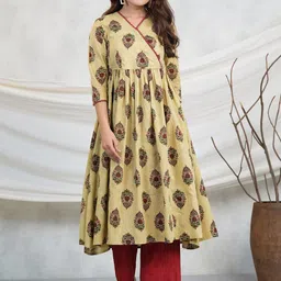 Adveta Ethnic Motifs Printed V-Neck Anarkali Kurta With Trousers-picture-23
